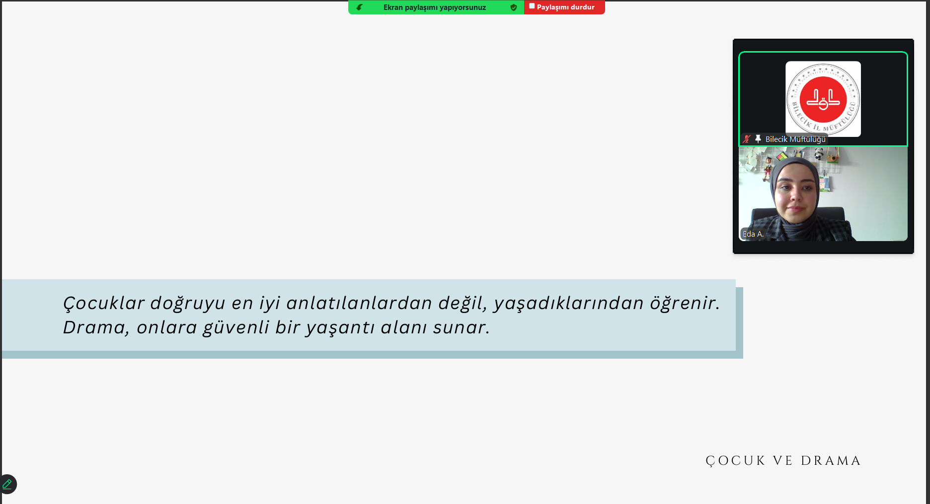 "Çocuk ve Drama" Konulu Seminer Gerçekleştirildi